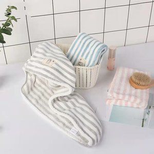 Breathable Strips microfiber Hair Turban Wraps - Perfect Gift(Pink)